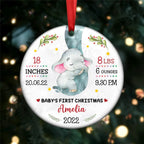 Baby - Elephant Baby First Christmas - Personalized Christmas Ornament