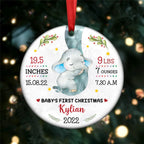 Baby - Elephant Baby First Christmas - Personalized Christmas Ornament