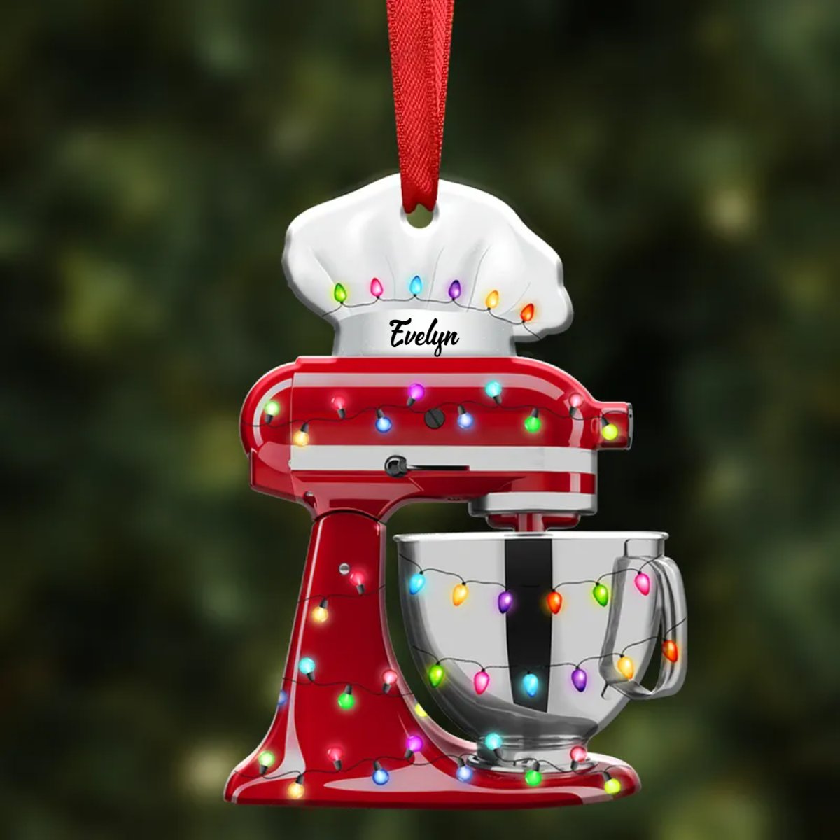 Baker - Baking Mixer Lights - Personalized Christmas Ornament