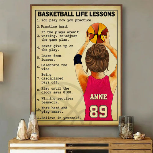 Basketball - Basketball Life Lessons - Personalized Poster (LH)