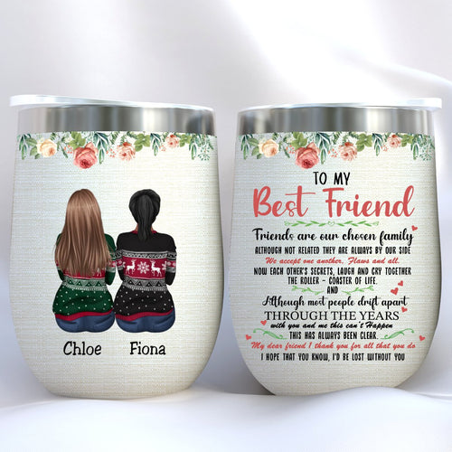 Best Friend - To My Best Friend Thank You For All - Personalized Wine Tumbler (LH)