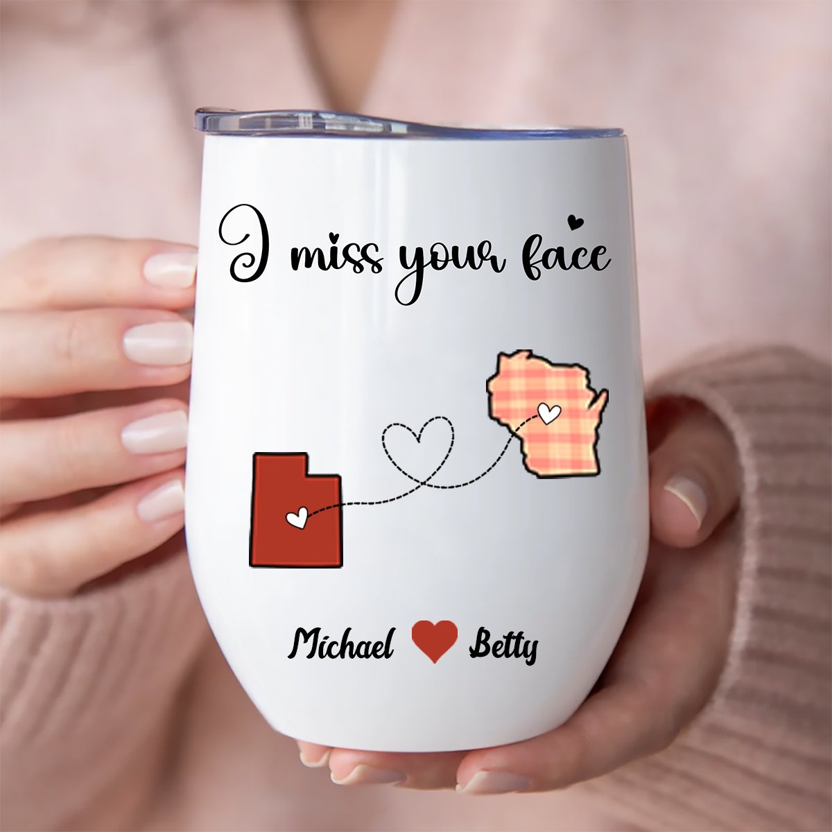 Best Friends - I Miss Your Face - Personalized Wine Tumbler