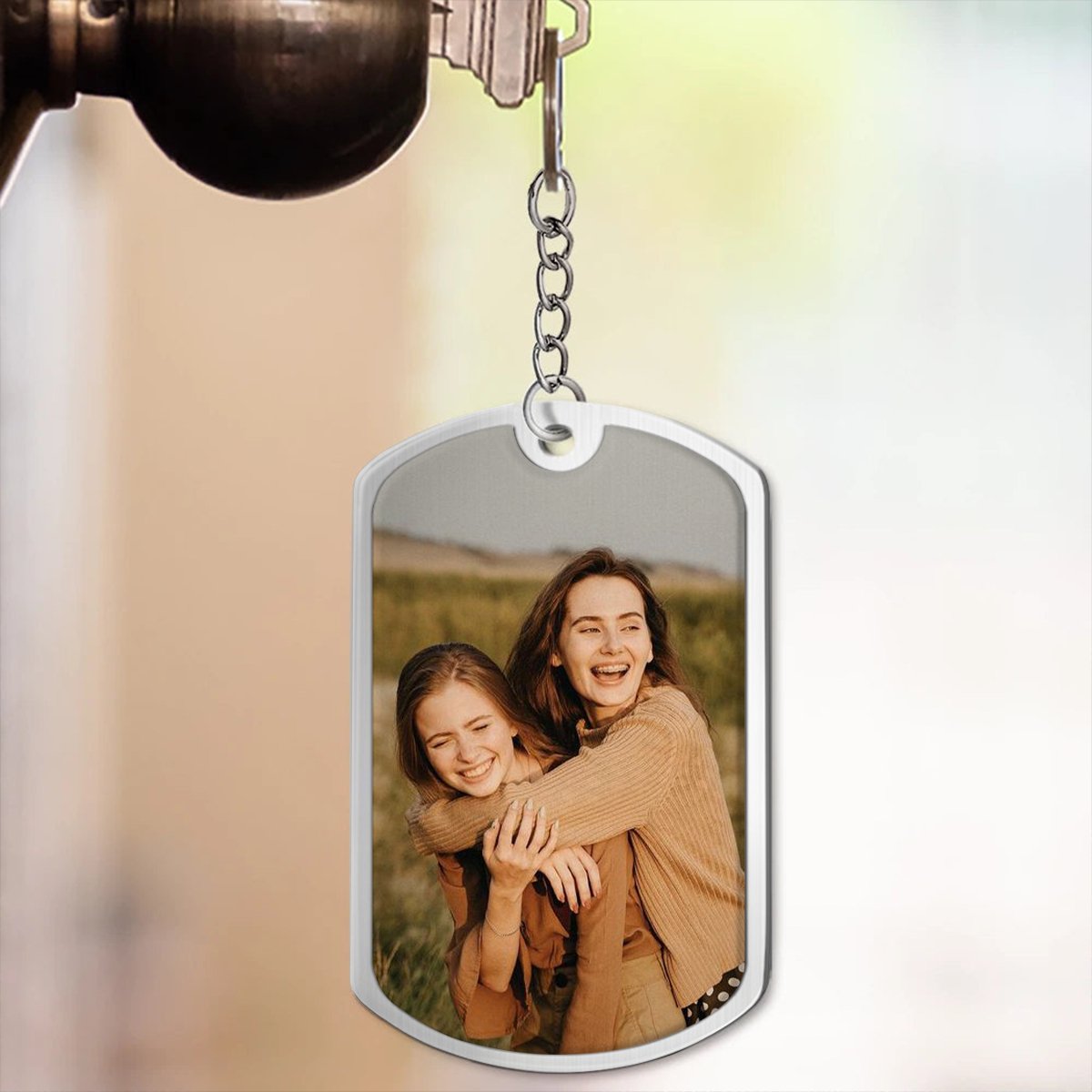 Besties - Custom Photo Soul Sister Definition - Personalized Aluminum Keychain