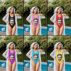 Bikini - Maillot de bain personnalisé avec visage rigolo pour enterrement de vie de jeune fille - Bikini personnalisé - Bikini - Maillot de bain personnalisé avec visage rigolo pour enterrement de vie de jeune fille - Maillot de bain de mariée