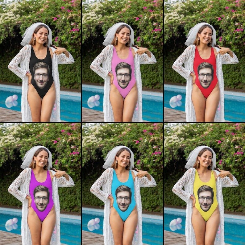 Bikini - Custom Funny Face Bachelorette Party Swimsuit - Personalized Bikini Swimsuit - Bikini - Custom Funny Face Bachelorette Party Swimsuit - Bride Swimsuit