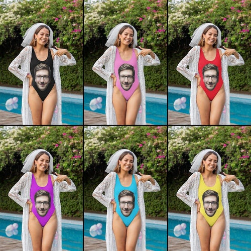 Bikini – Personalisierter Bikini mit lustigem Gesicht für den Junggesellinnenabschied – Individueller Bikini – Bikini – Personalisierter Bikini mit lustigem Gesicht für den Junggesellinnenabschied – Braut-Badeanzug