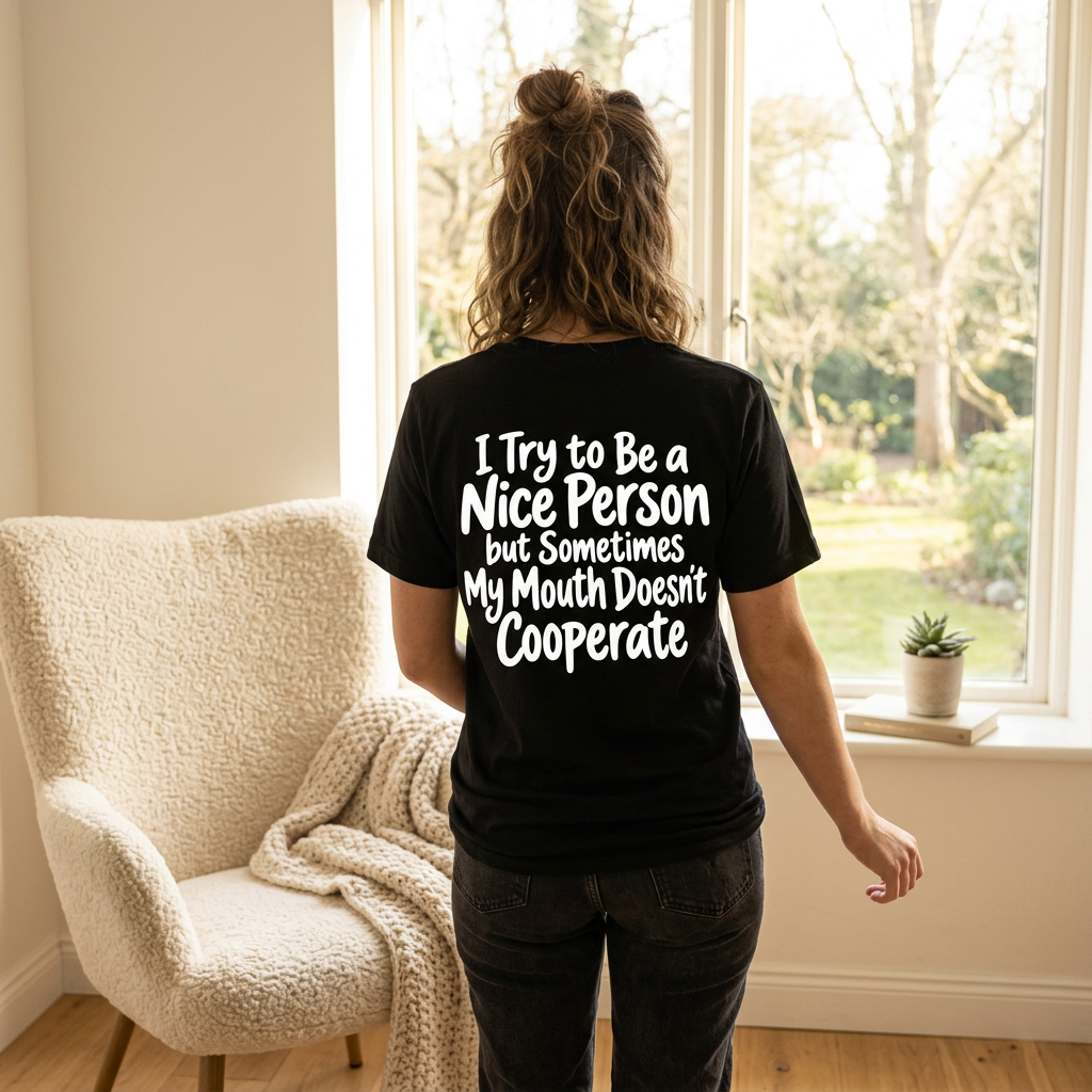 I Try to Be a Nice Person Funny Graphic T-Shirt