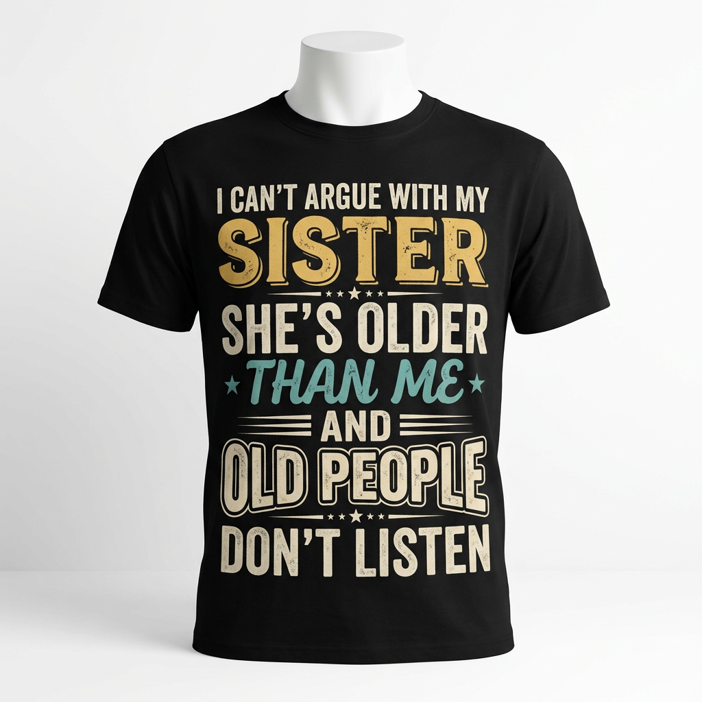 Funny Sister T-Shirt – I Can't Argue With My Sister