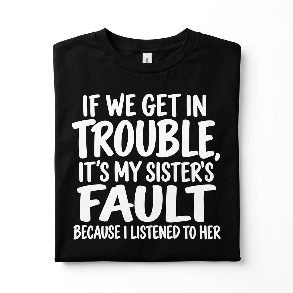 If We Get in Trouble It's My Sister's Fault Funny T-Shirt