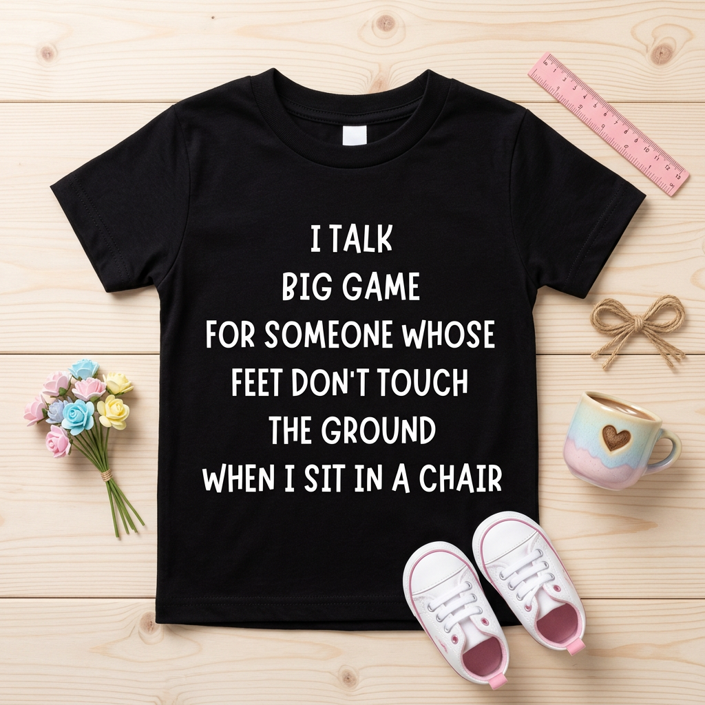 Funny Short Girl T-Shirt – Feet Don't Touch the Ground