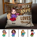 Book Lovers - Just A Girl Who Loves Book - Personalized Pillow