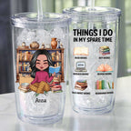Book Lovers - Things I Do In My Spare Time - Personalized Acrylic Insulated Tumbler
