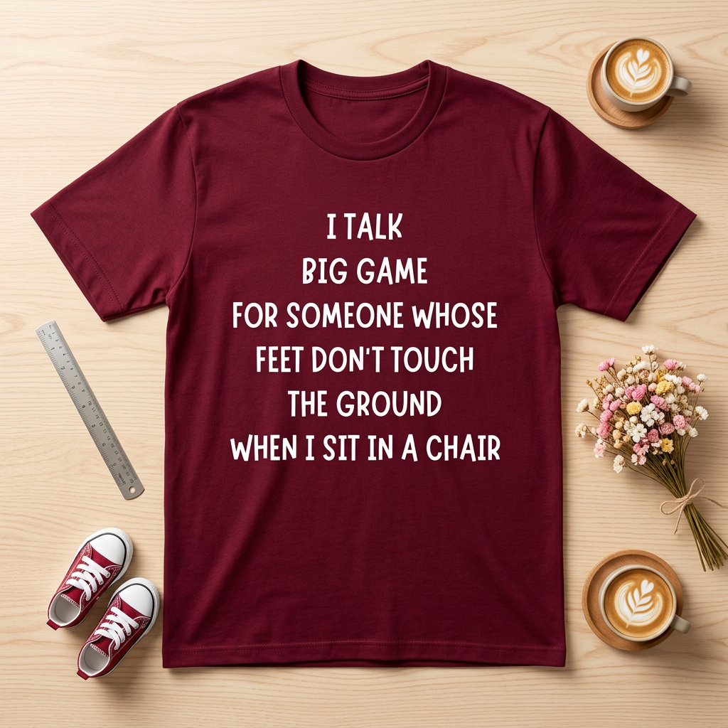 Funny Short Girl T-Shirt – Feet Don't Touch the Ground