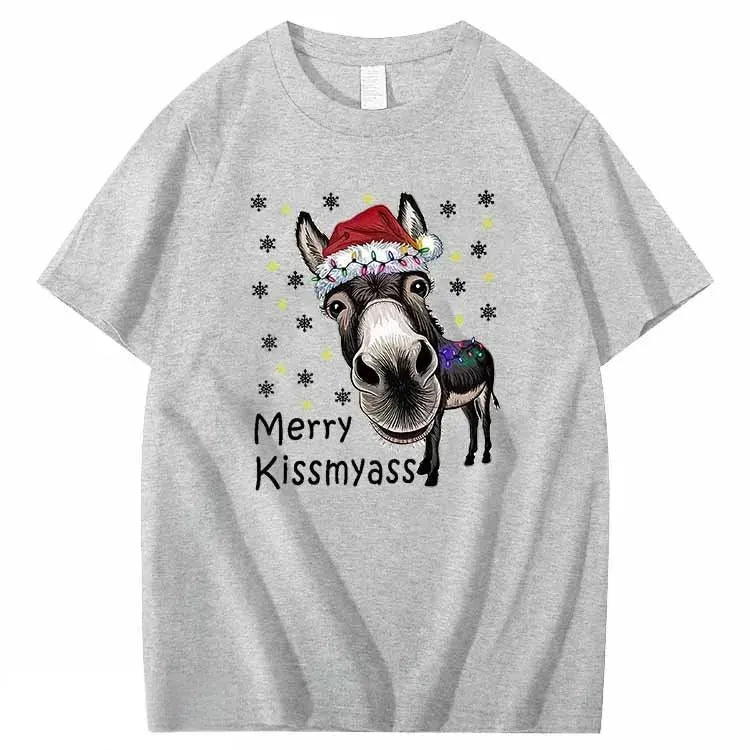 Funny Donkey Merry Kissmyass Christmas Shirt