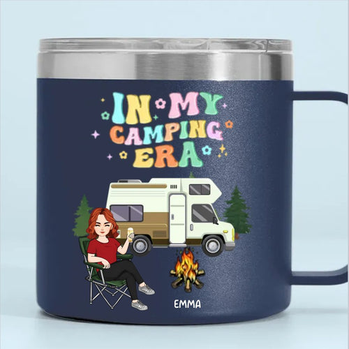 Camping Lovers - In My Camping Era - Personalized Stainless Steel Tumbler With Handle