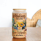Camping Lovers - Making Memories One Campsite At A Time - Personalized Glass Can