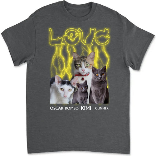 Katzenliebhaber - Individuelles Foto-Liebeskatzen - Personalisiertes Unisex-T-Shirt