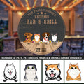 Cat/Dog Personalized Wood Sign for Backyard Bar & Grill