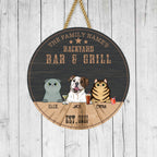 Cat/Dog Personalized Wood Sign for Backyard Bar & Grill