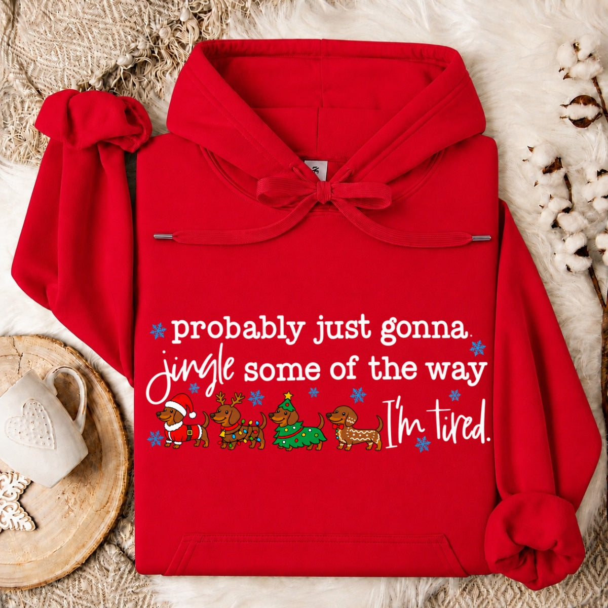Probably Just Gonna Jingle Some Of The Way Dachshund Christmas Oversized Hoodie