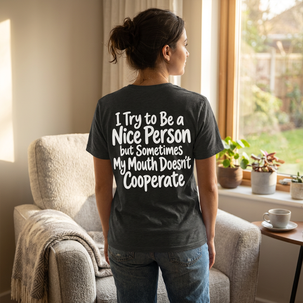 I Try to Be a Nice Person Funny Graphic T-Shirt