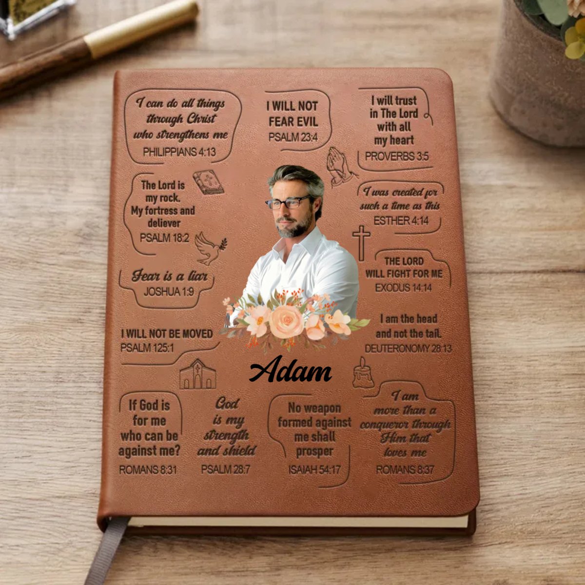 Christian - Christian Bible Verse Affirmations - Personalized Leather Journal (HJ)
