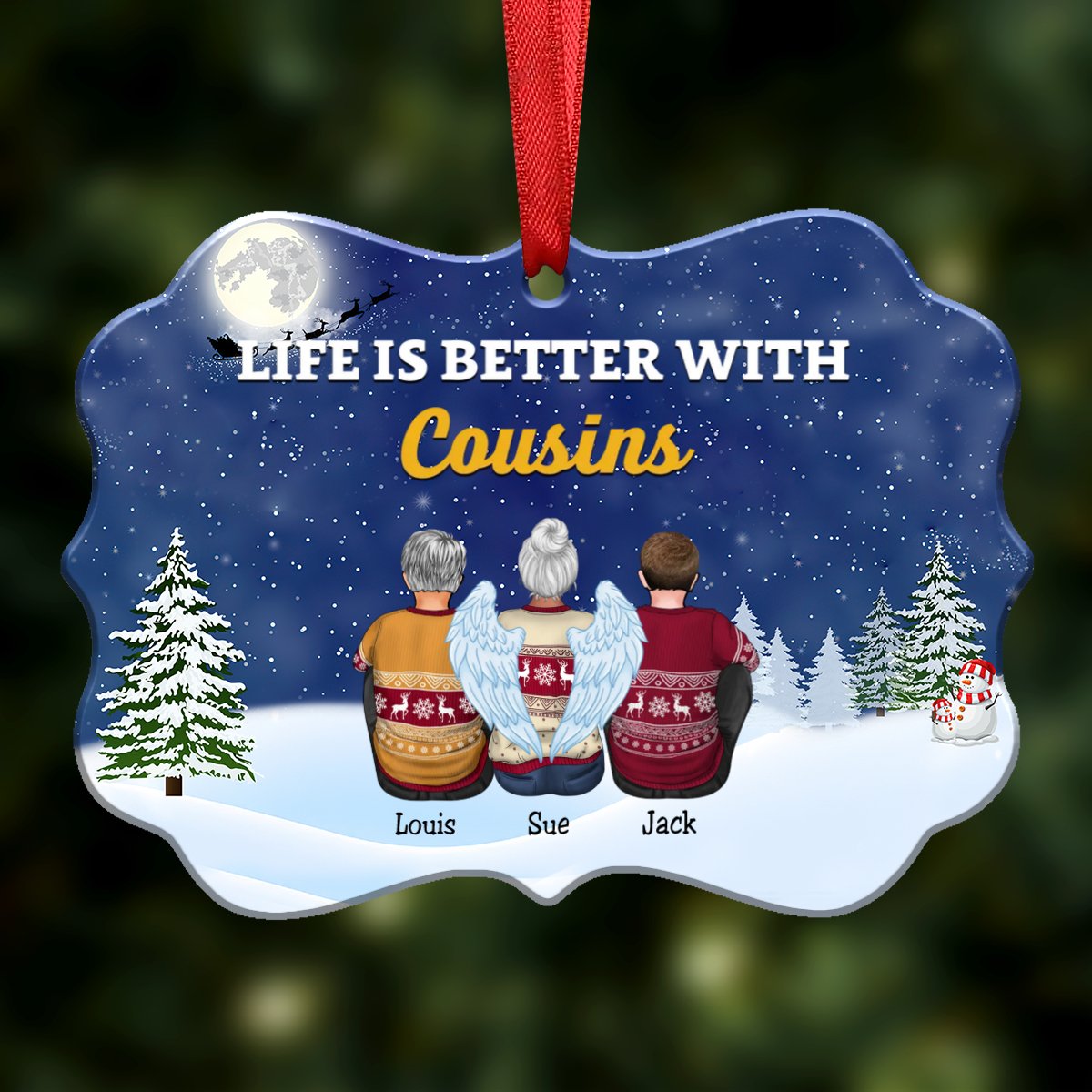 Christmas Ornament - Life Is Better With Cousins - Personalized Christmas Ornament