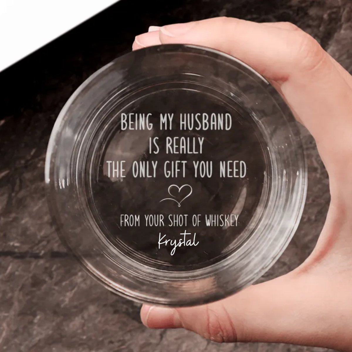 Couple - Being My Husband Is Really The Only Gift You Need - Personalized Engraved Whiskey Glass