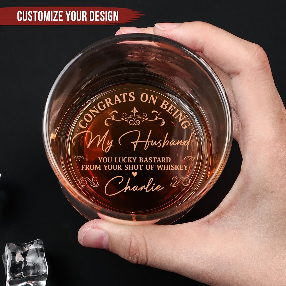 Couple - Congrats On Being My Boyfriend - Personalized Engraved Whiskey Glass