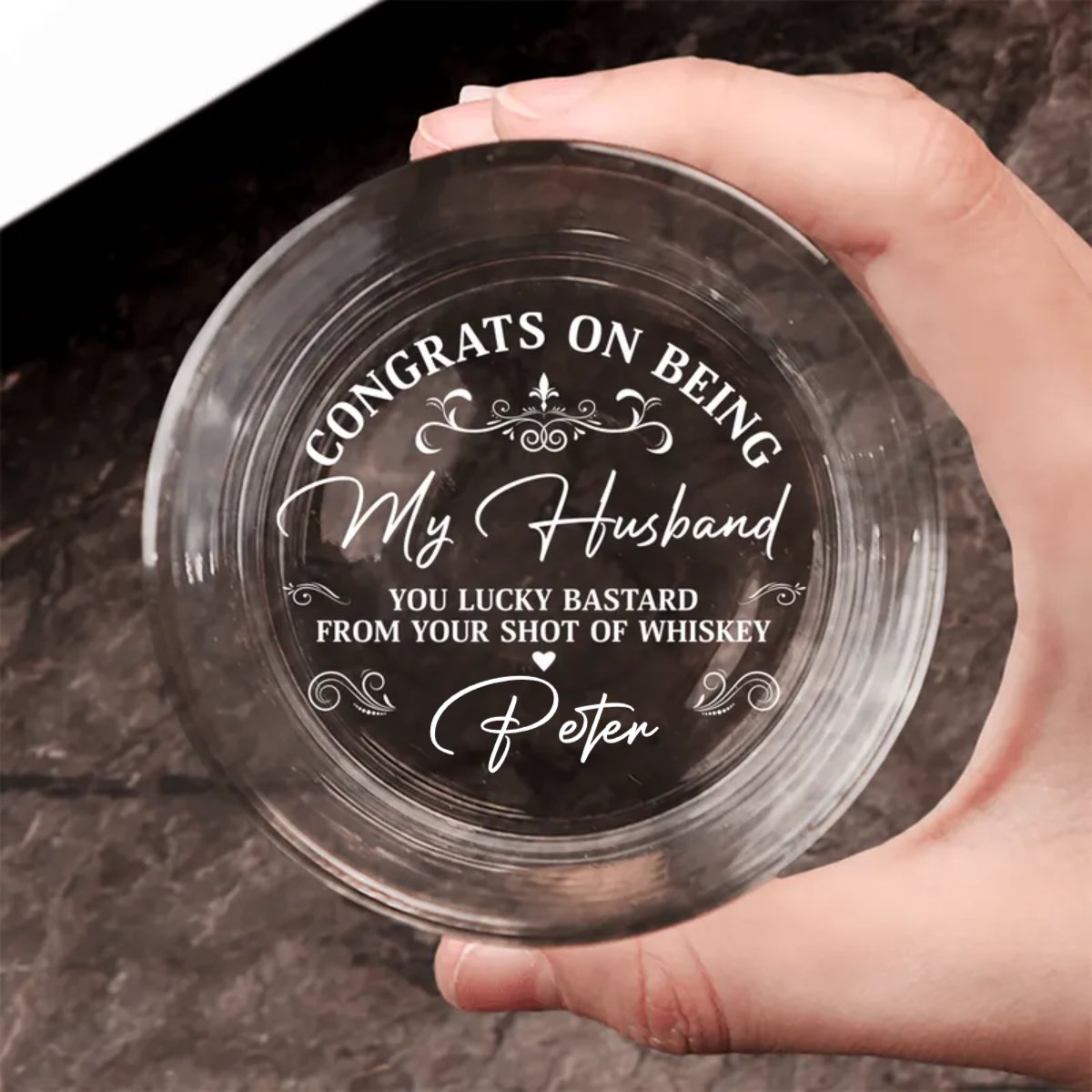 Couple - Congrats On Being My Boyfriend - Personalized Engraved Whiskey Glass