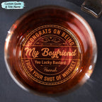 Couple - Congrats On Being My Husband From Your Wifey - Personalized Engraved Whiskey Glass