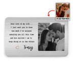Couple - Photo personnalisée « À l'amour de ma vie » - Carte de portefeuille en aluminium personnalisée (HJ)
