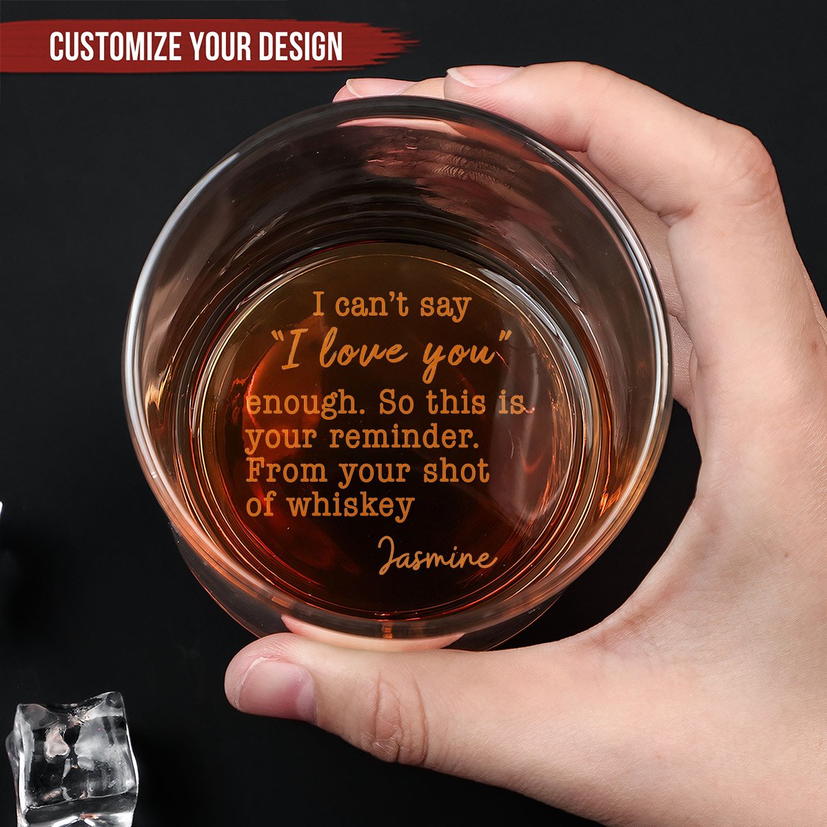 Couple - I Can't Say I Love You Enough This Is Your Reminder - Personalized Engraved Whiskey Glass