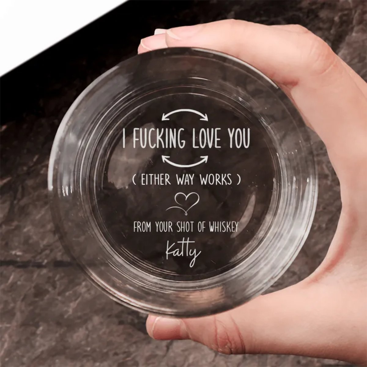 Couple - I F-king Love You - Personalized Engraved Whiskey Glass