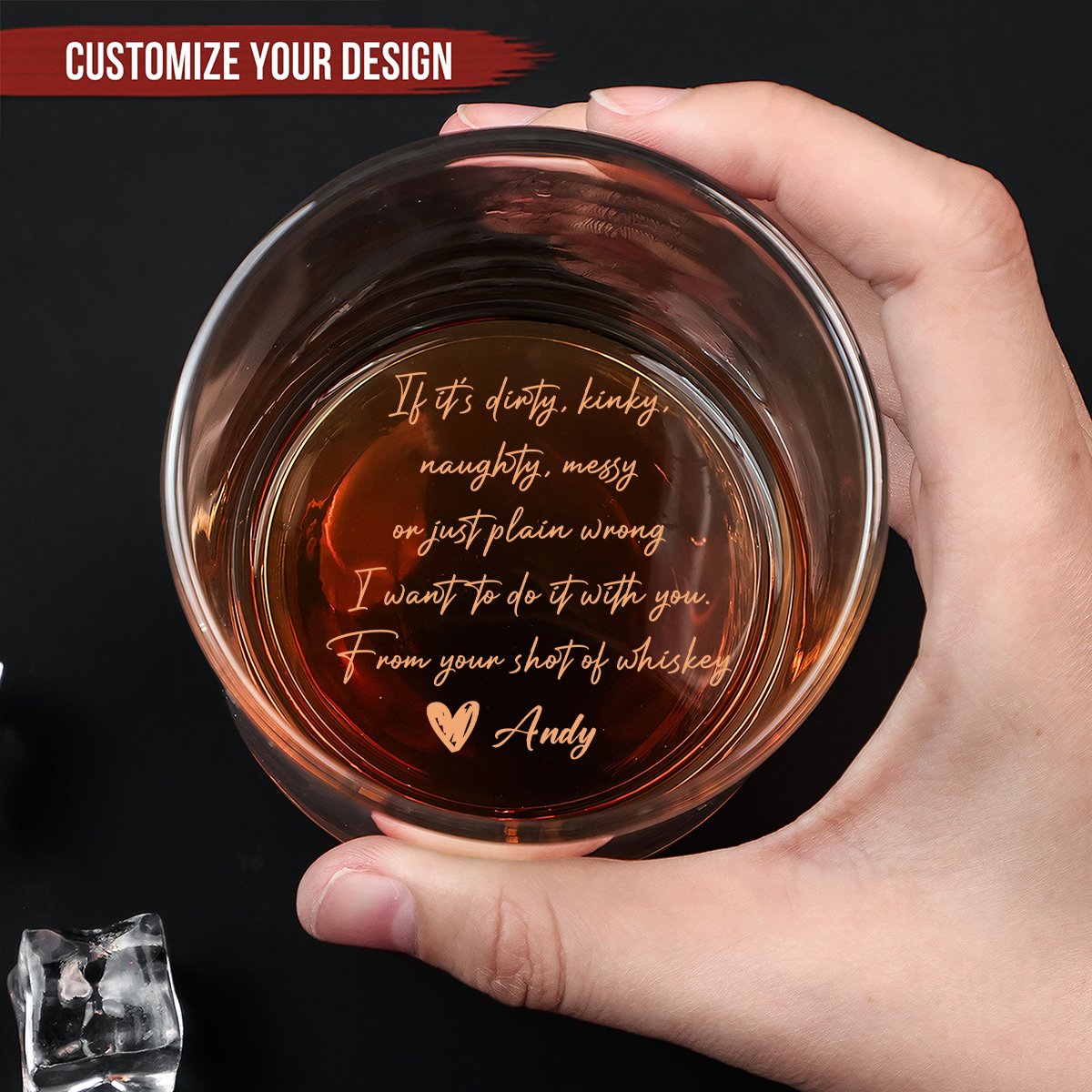 Couple - If It's Dirty Kinky Naughty I Want To Do It With You - Personalized Engraved Whiskey Glass