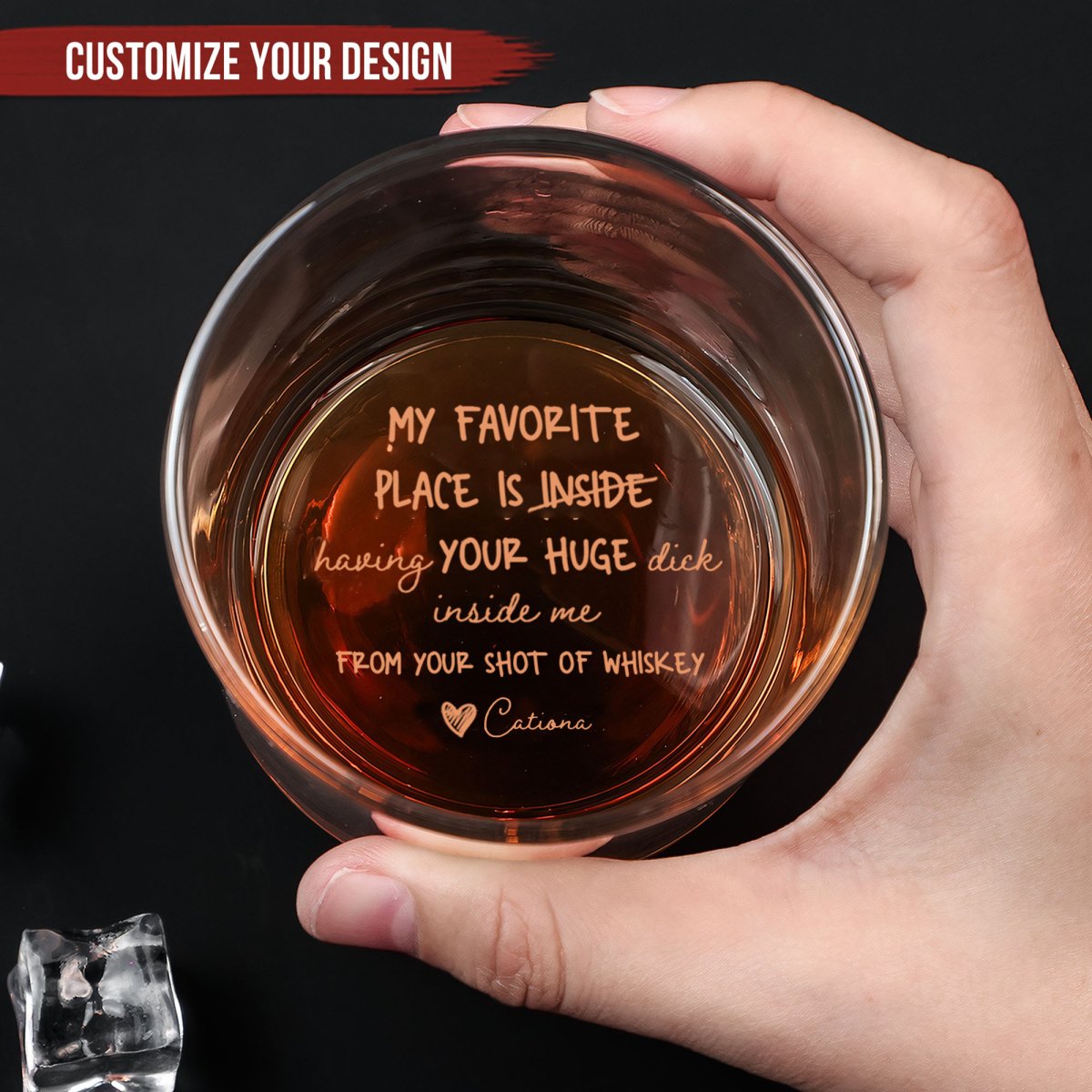 Couple - My Favorite Place Is Having Your Inside - Personalized Engraved Whiskey Glass