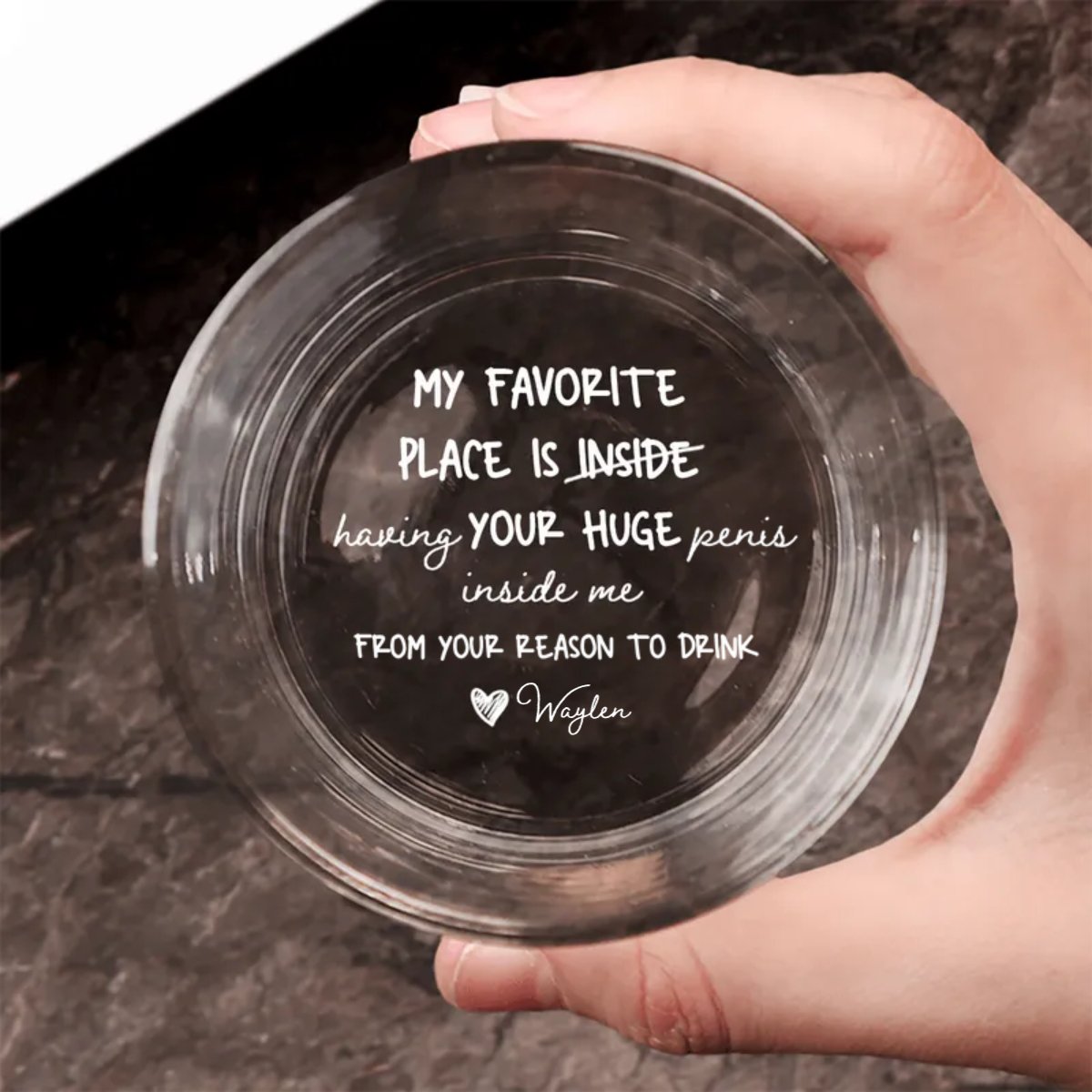 Couple - My Favorite Place Is Having Your Inside - Personalized Engraved Whiskey Glass