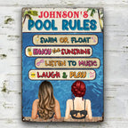 Couple - Pool Rules -  Personalized Classic Metal Signs