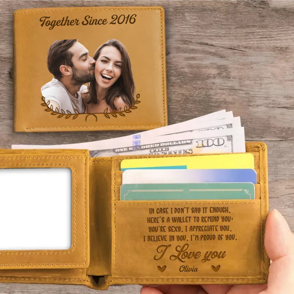 Couple - To My Husband Here's A Wallet To Remind You - Personalized Photo Leather Wallet