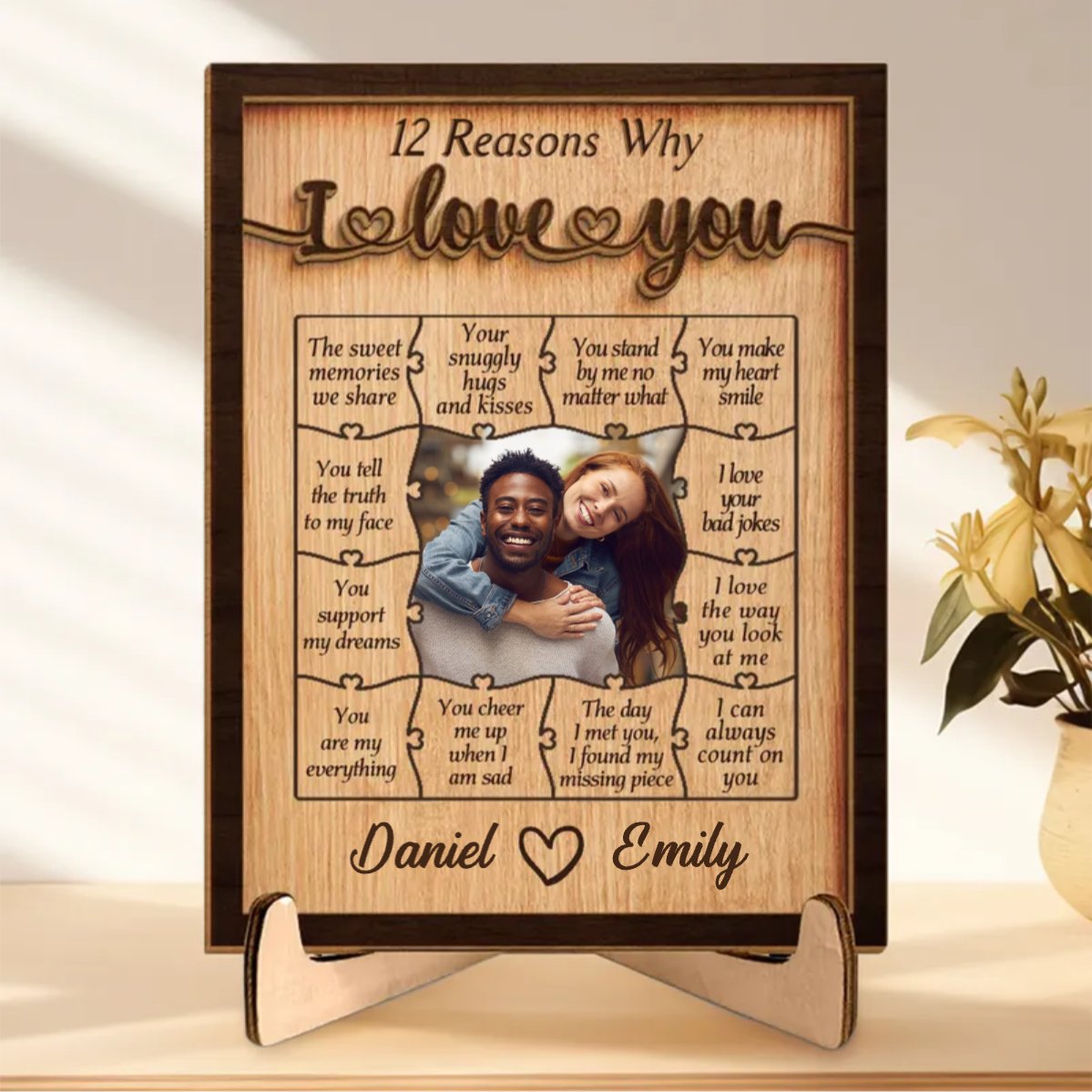 Custom Photo All I Can Think Of Is You -  Personalized 2-Layered Wooden Plaque