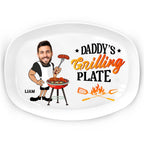 Custom Photo Daddy's Grilling Plate - Personalized Plate