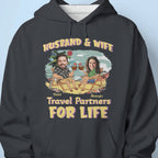 Custom Photo Husband And Wife Travel Partners For Life Vacation - Personalized Unisex T-shirt, Hoodie, Sweatshirt