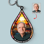 Porte-clés personnalisé en acrylique - Forme personnalisée « Je suis toujours avec toi » avec photo