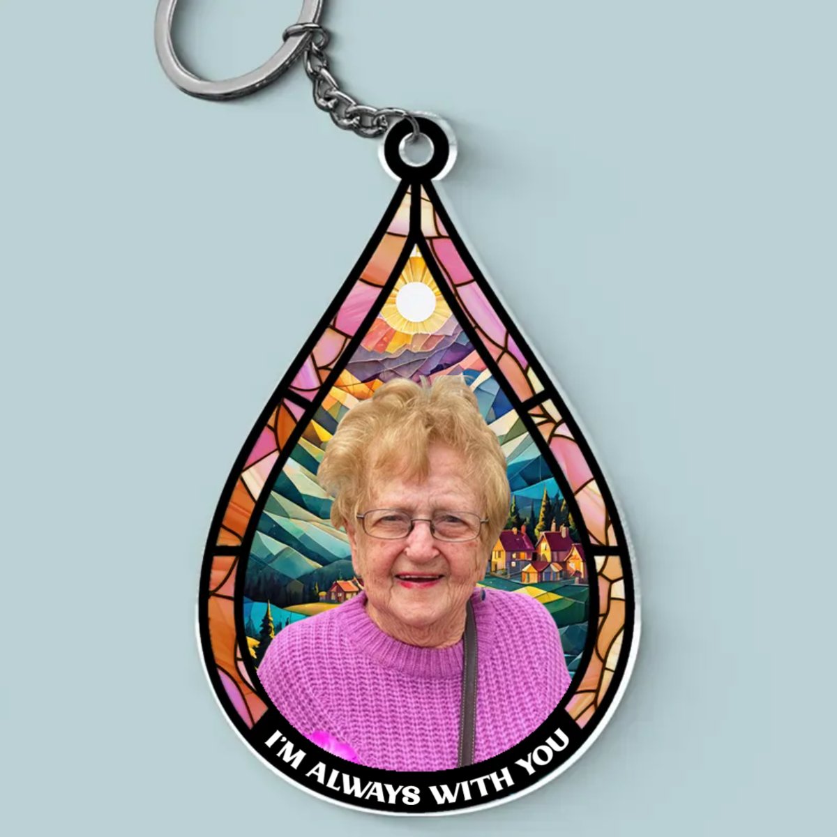 Custom Photo I'm Always With You - Personalized Custom Shaped Acrylic Keychain