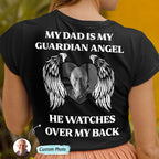 Personalisiertes Foto-T-Shirt: Mein Papa ist mein Schutzengel – Gedenk-Shirt