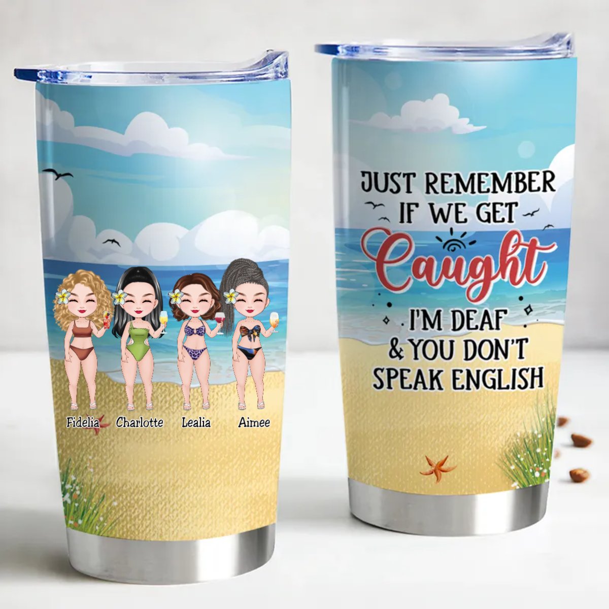 Gobelet personnalisé de 20 oz pour les âmes intrépides – Taisez-vous et hydratez-vous !