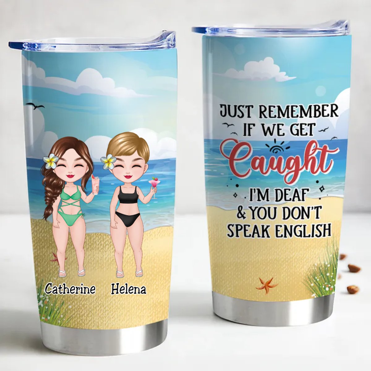 Gobelet personnalisé de 20 oz pour les âmes intrépides – Taisez-vous et hydratez-vous !