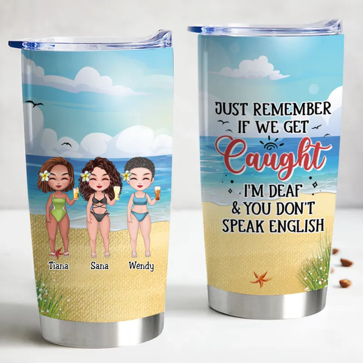 Gobelet personnalisé de 20 oz pour les âmes intrépides – Taisez-vous et hydratez-vous !