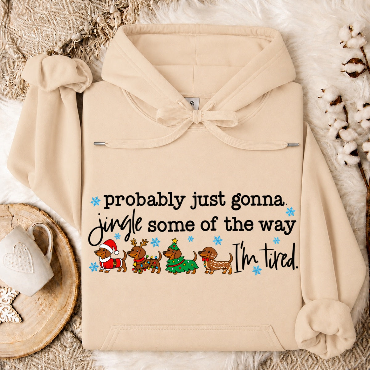 Probably Just Gonna Jingle Some Of The Way Dachshund Christmas Oversized Hoodie