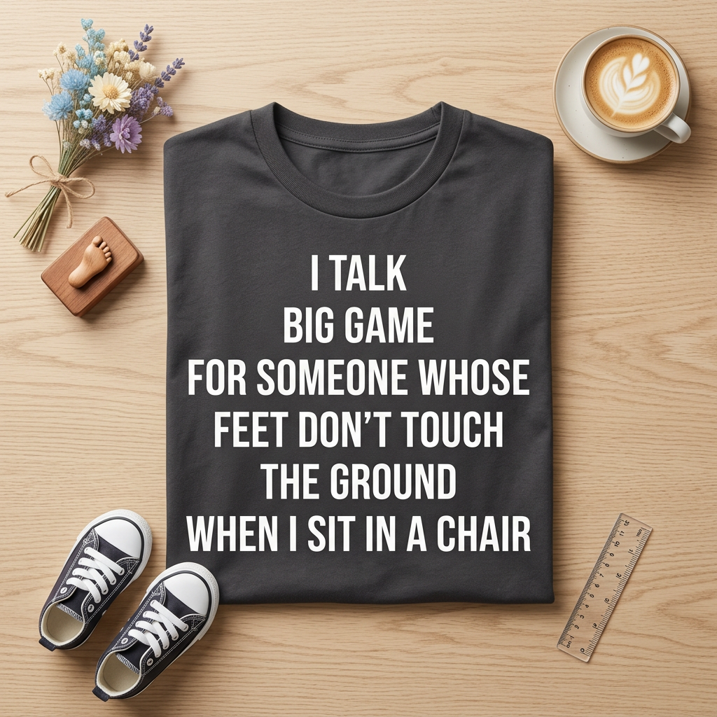 Funny Short Girl T-Shirt – Feet Don't Touch the Ground